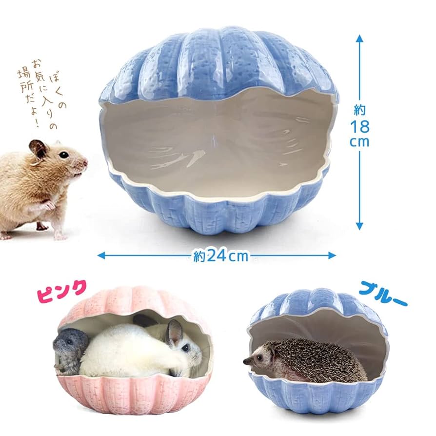 2個セット小動物用 陶器の貝がらハウス 陶器製 チンチラ ハリネズミ デグー Amazon | 小動物用 陶器の貝がらハウス 陶器製 丸洗い